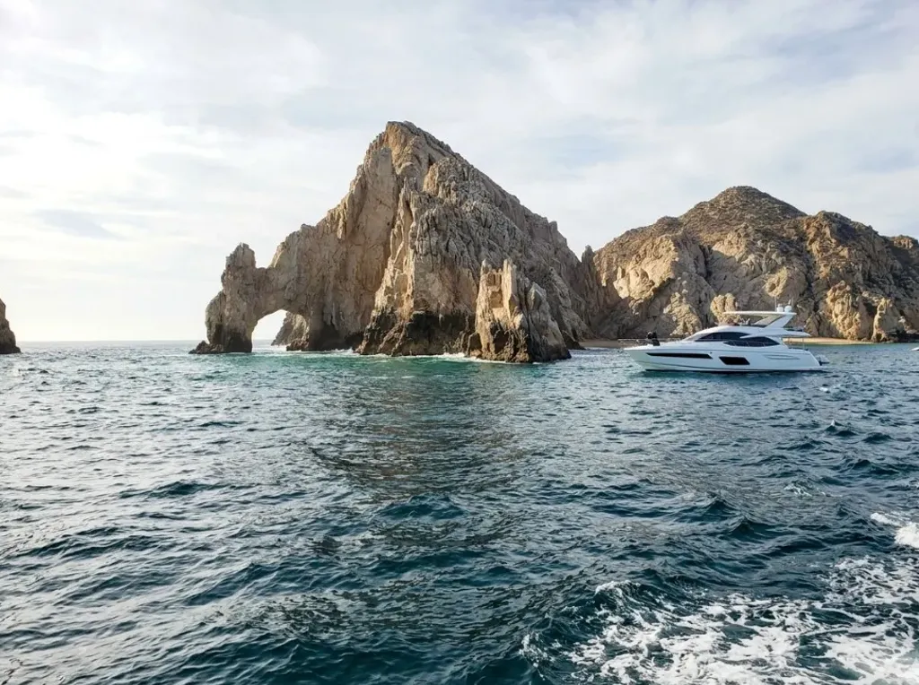 Private yacht near Land's End and The Arch in Cabo San Lucas