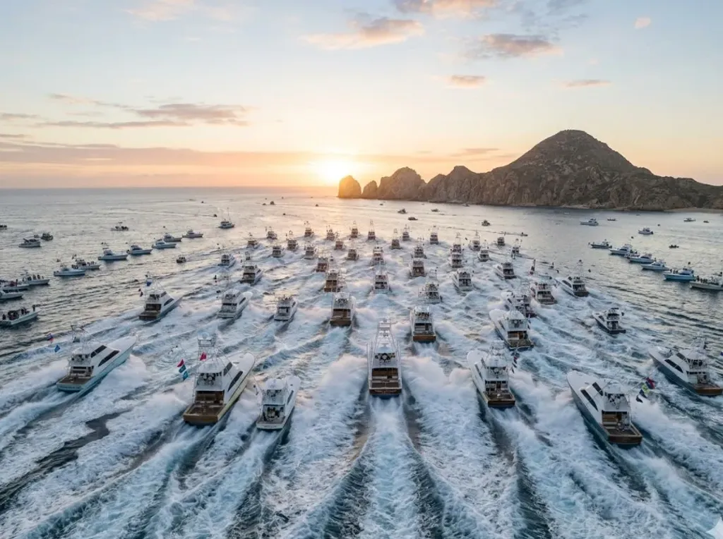 Fleet start during a sportfishing tournament in Cabo San Lucas